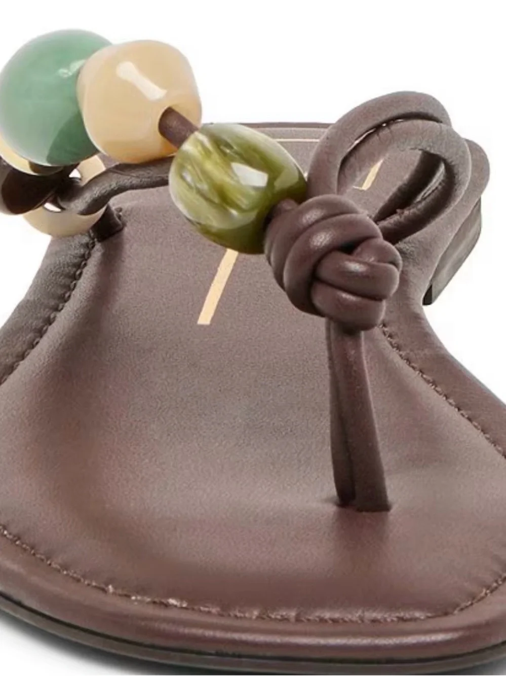From Dolce Vita, the Cely Leather Bead Embellished Thong Sandals